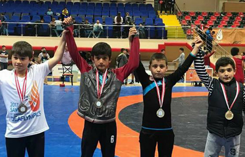 BAFRA' DAKİ GÜREŞ MÜSABAKASI İL BİRİNCİSİ TEVFİK İLERİ İMAM HATİP ORTAOKULU 