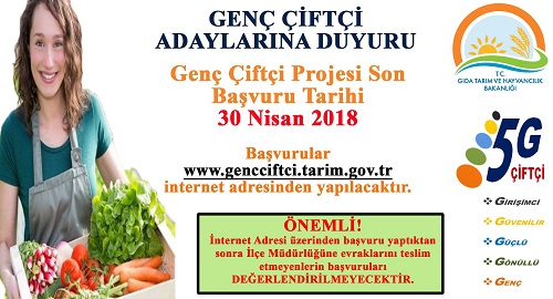 Genç Çiftçi Destekleri için Başvurular 2 Nisan – 30 Nisan Arası