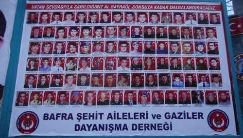 ŞEHİT VE GAZİLER DERNEĞİNDEN ŞEHİTLER PANOSU
