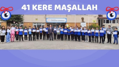 Cumhuriyert Ortaokulu'nda Bursluluk Sınavında 41 Kazanan