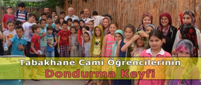 Kuran kursu öğrencilerinin dondurma keyfi