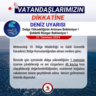SAMSUN VALİLİĞİNDEN UYARI! 