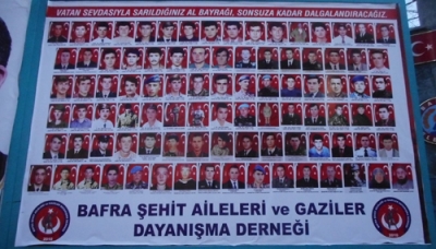 ŞEHİT VE GAZİLER DERNEĞİNDEN ŞEHİTLER PANOSU